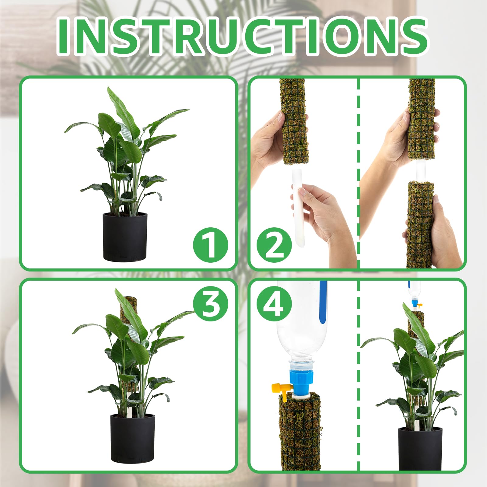 Amazon.com : 2Pcs Self Watering Moss Pole, Moss Pole for Plants